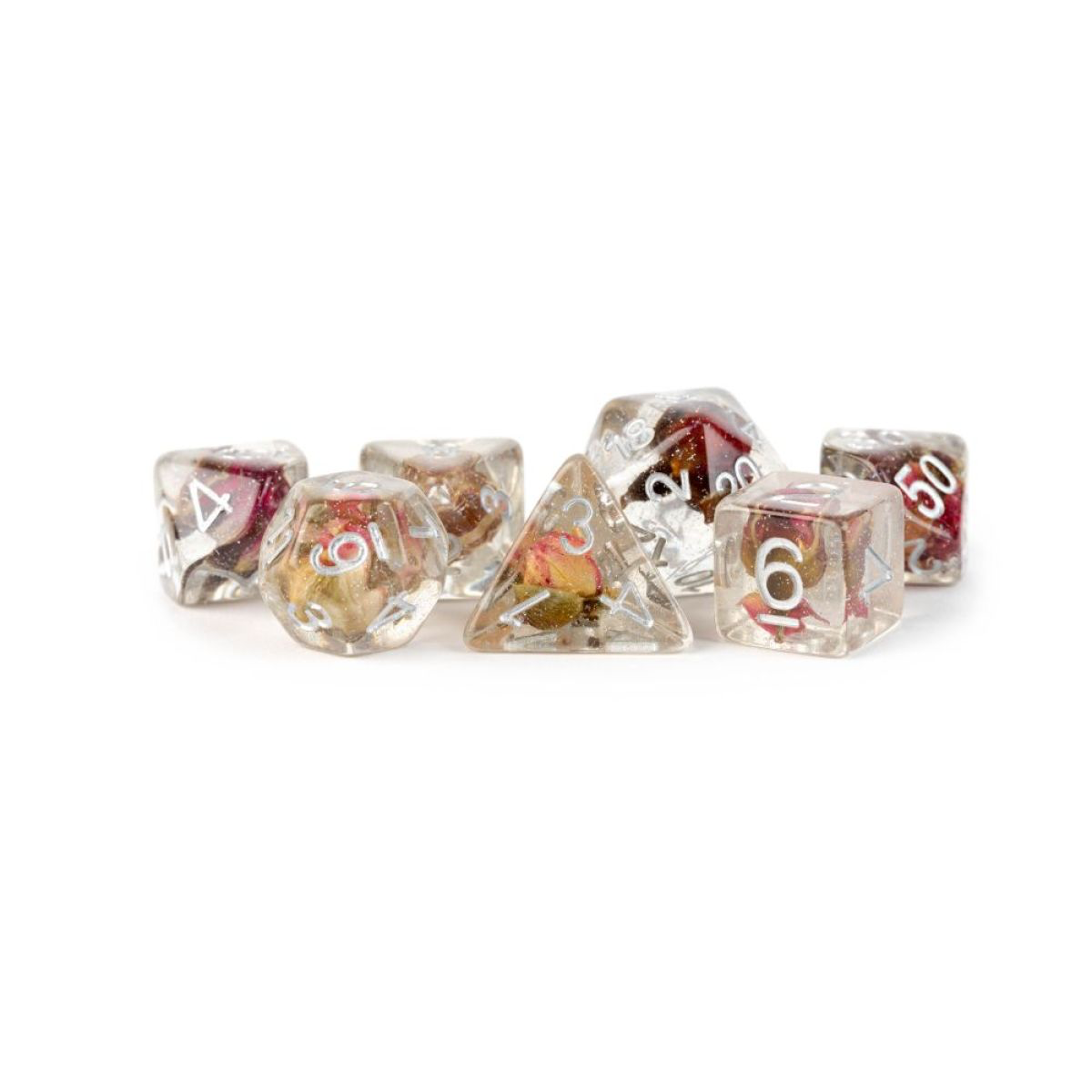 Fanroll: 16mm Resin Poly Dice Set: Rose Dice