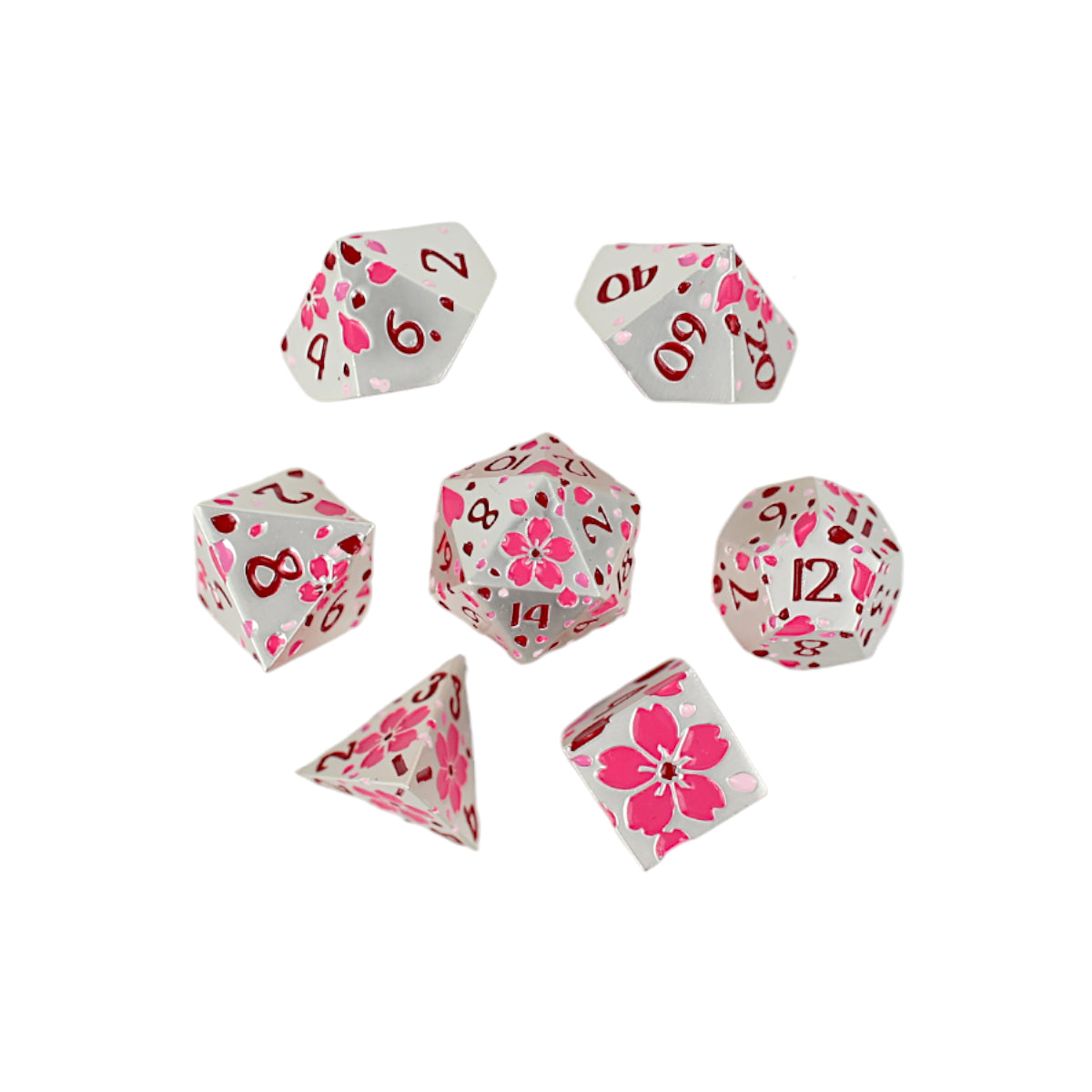 LPG Dice RPG Set Inscripted Sakura Pink