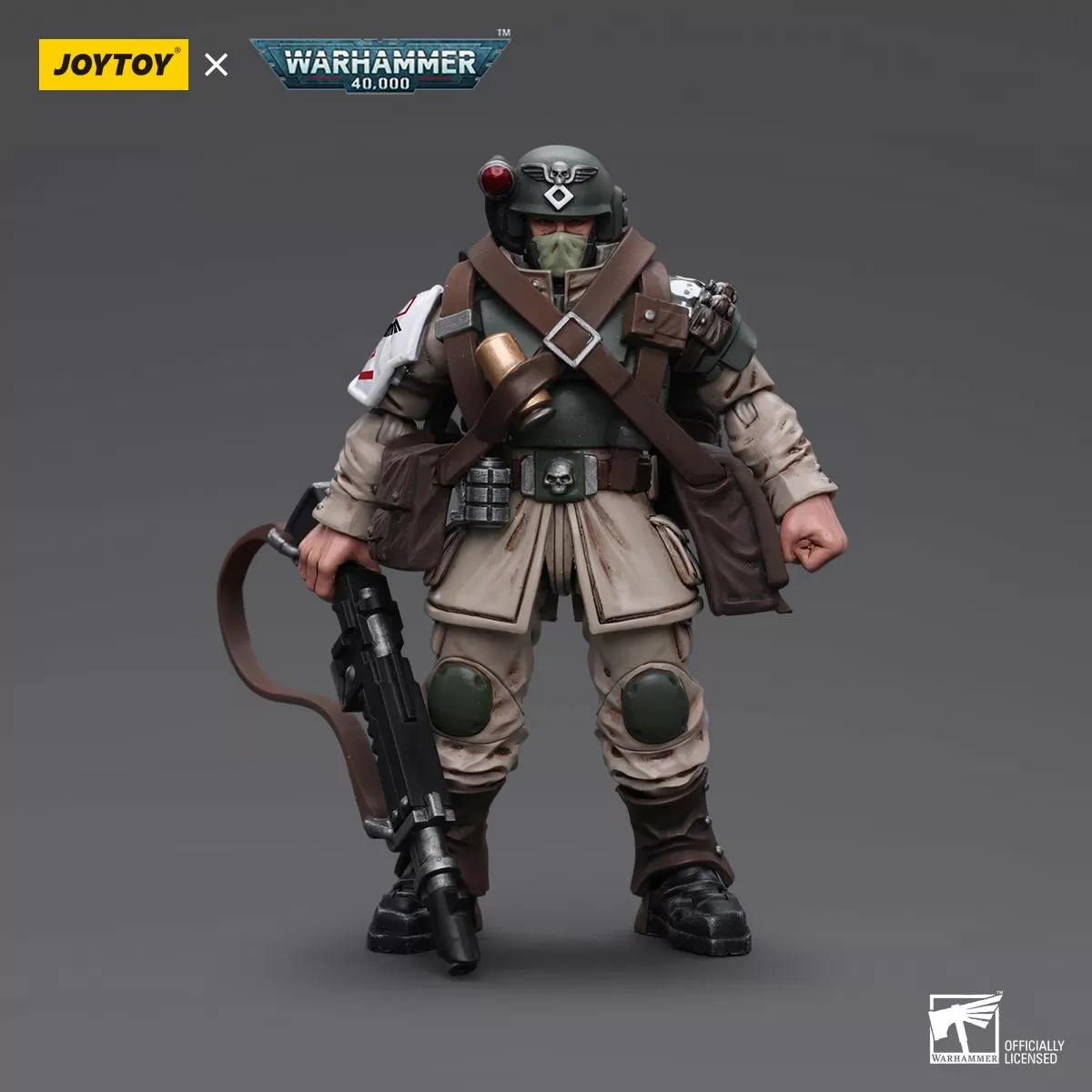 Warhammer Collectibles: 1/18 Scale Astra Militarum Cadian Command Squad Veteran with Medi-pack
