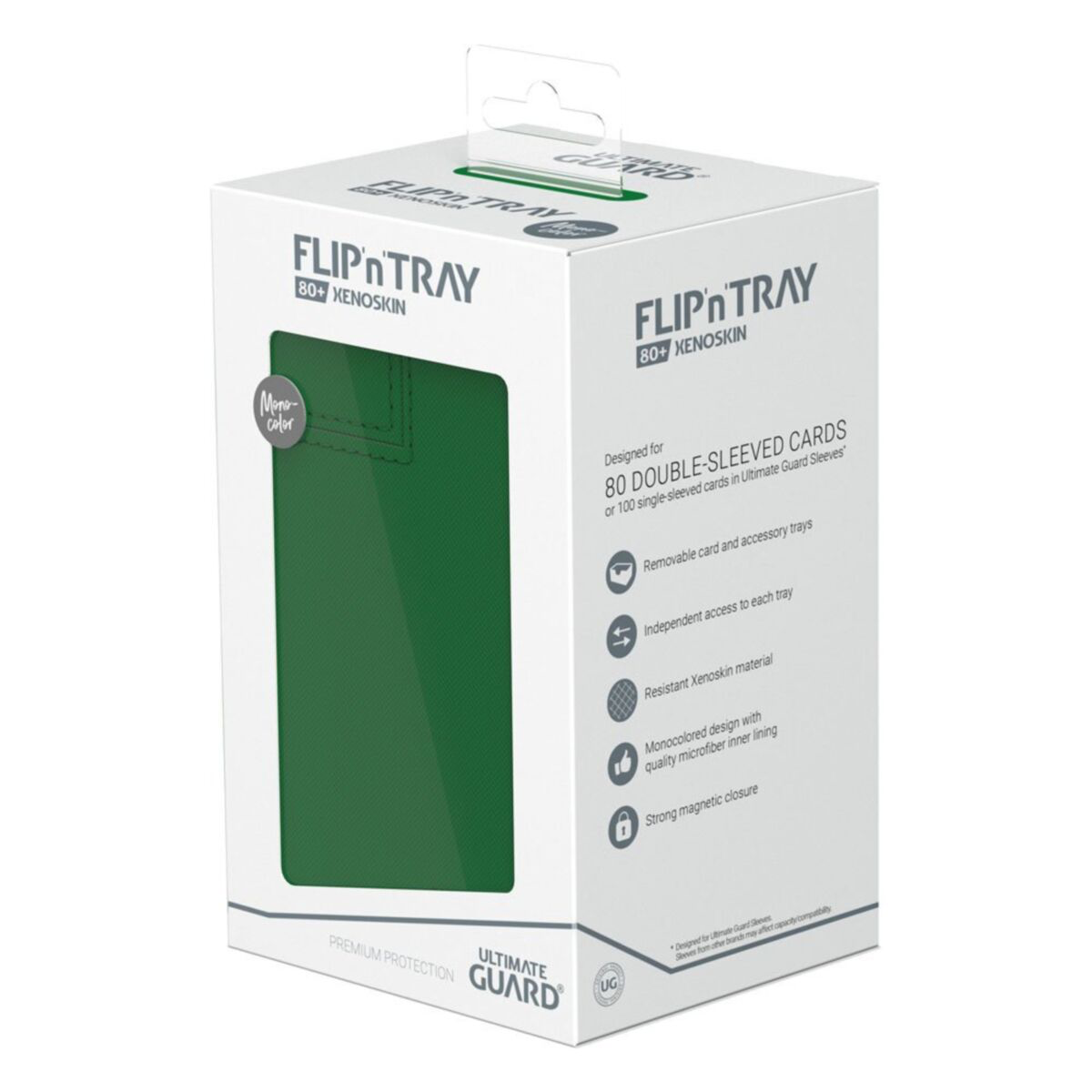 Ultimate Guard: Deck Box – XenoSkin Monocolor Flip'n'Tray 80+ – Green