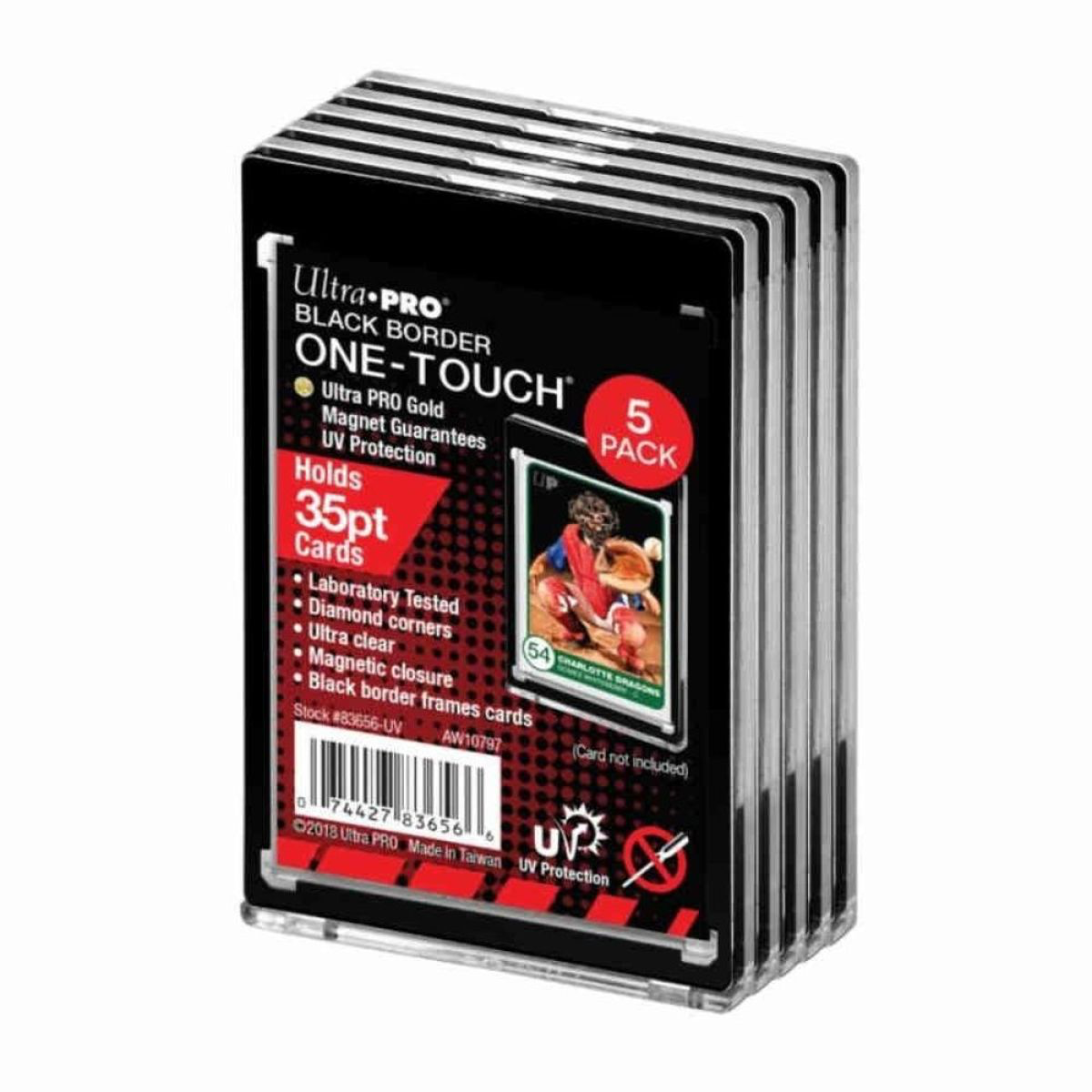 Ultra Pro: UP83656 35PT Black Border UV ONE-TOUCH Magnetic Holder (5 ct retail pack)