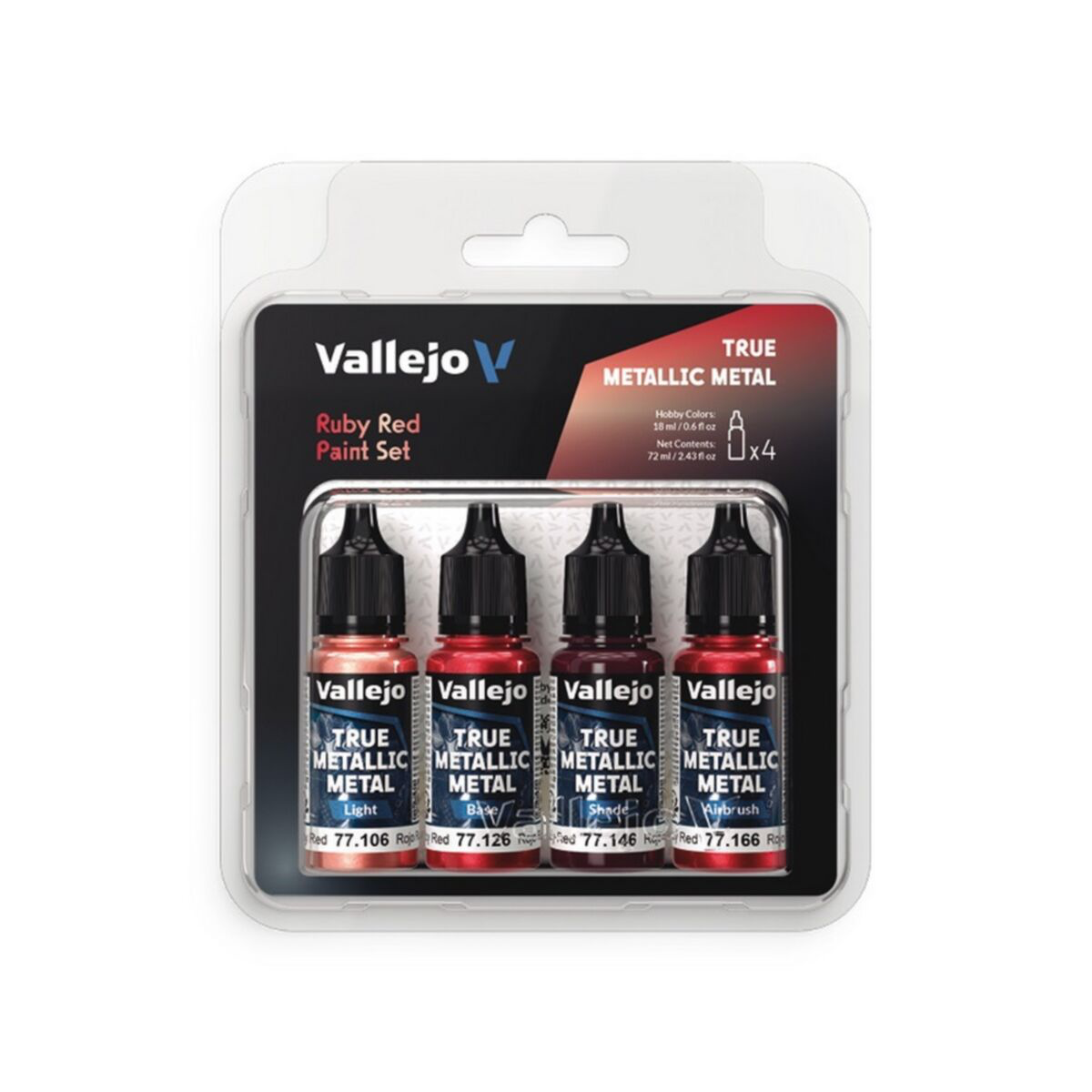Vallejo - True Metallic Metal - Set - Ruby Red