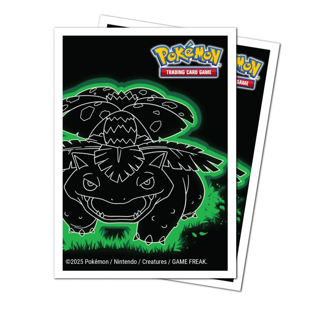 Pokemon Neon Kanto 105ct APEX Deck Protector Sleeves Venusaur