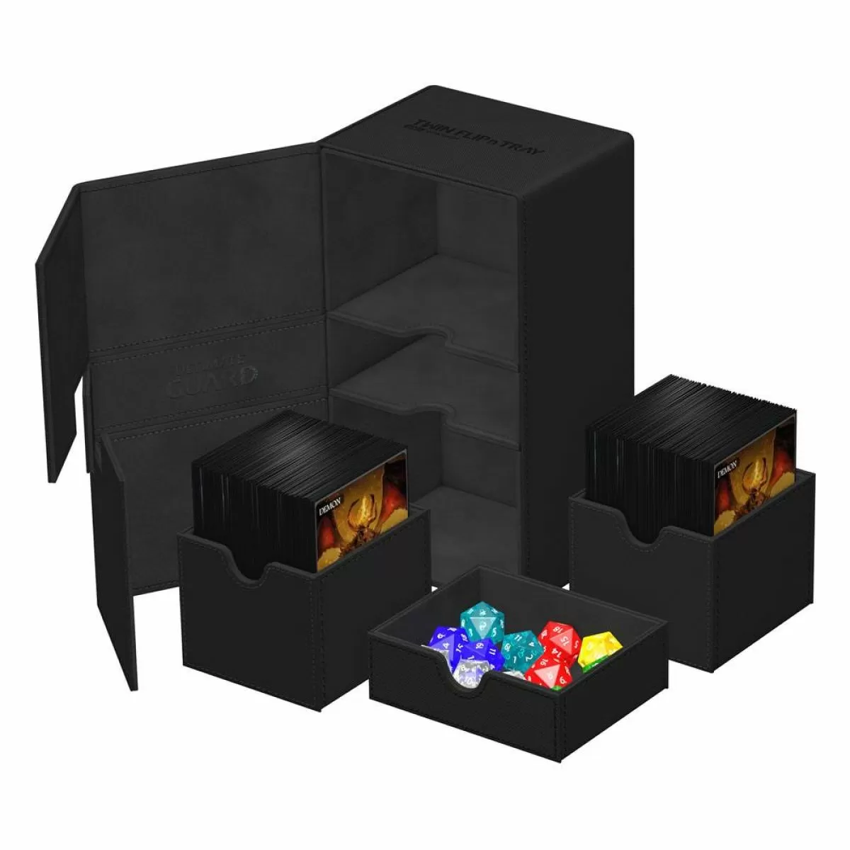 Ultimate Guard: Deck Box – XenoSkin Monocolor Twin Flip'n'Tray 200+ – Black
