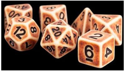 MDG Polyhedral Resin Dice Set - Ancient Brown