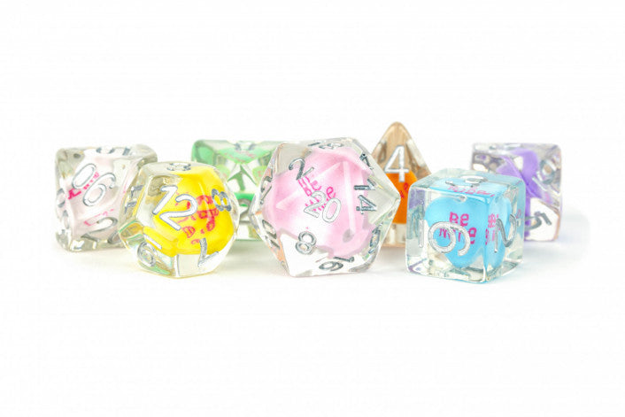MDG Resin 16mm Polyhedral Dice Set - Love Dice