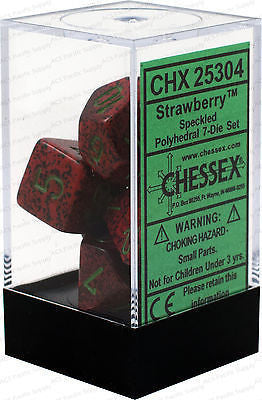 Chessex D7-Die Set Dice Speckled Polyhedral Strawberry
