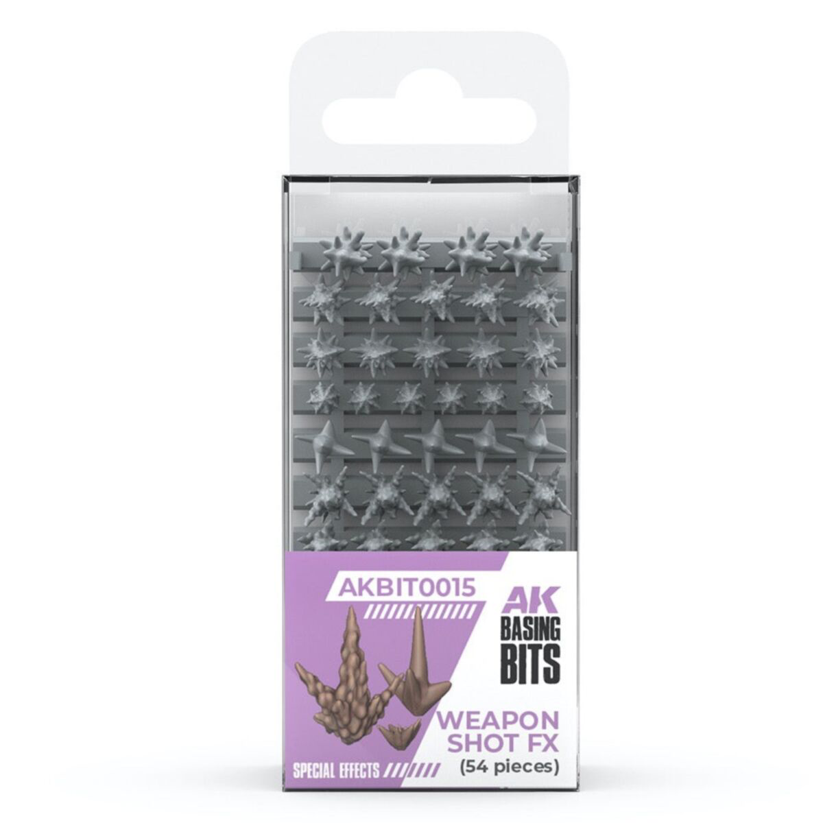 AK Interactive - Basing Bits - Weapons Shot Fx - 54 Pieces