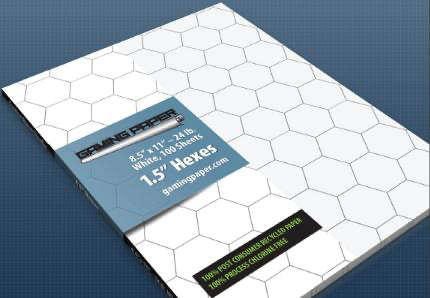 Gaming Paper Singles: White 1.5" Hexagon