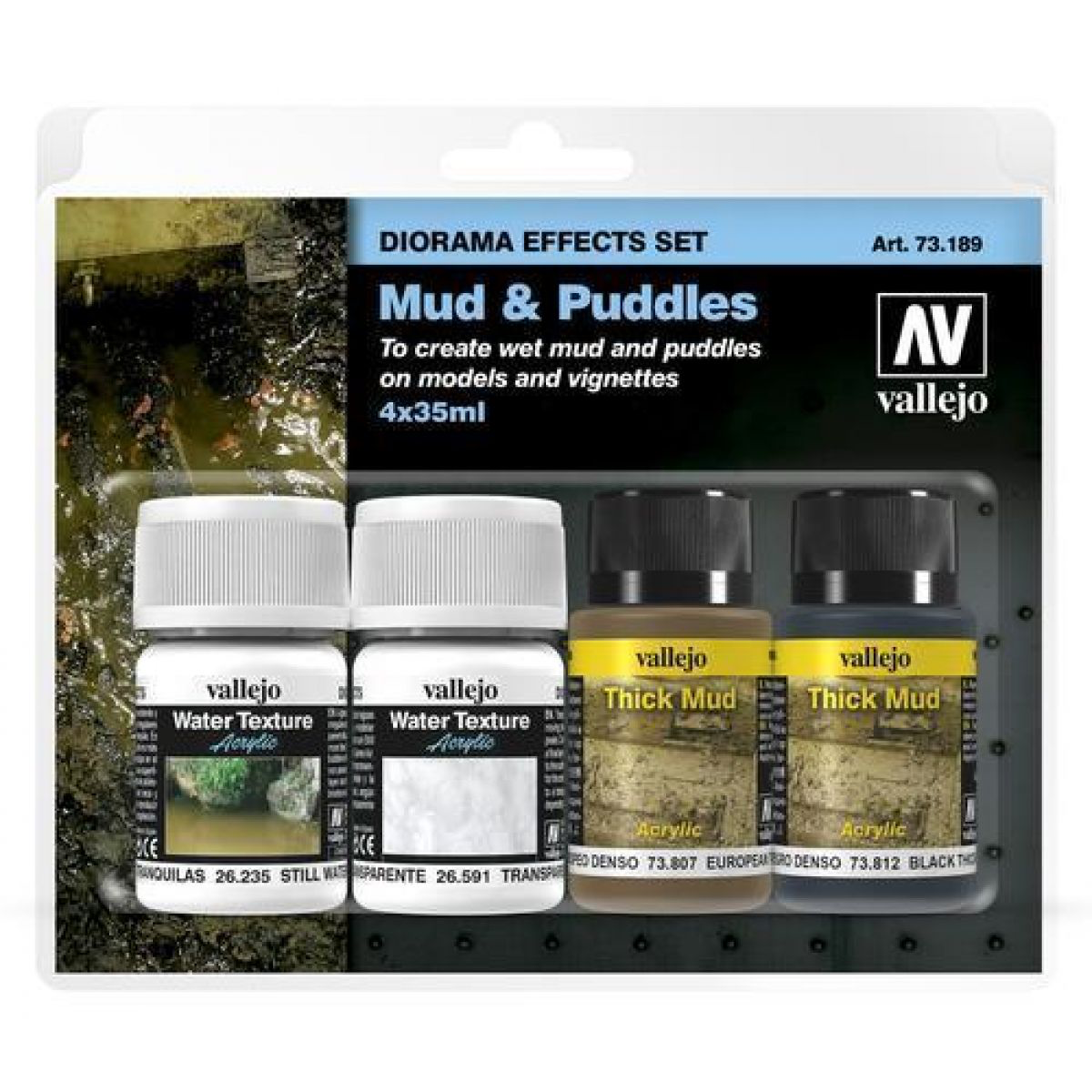 Vallejo - Diorama Effects - Set Mud & Puddles (4) 35ml