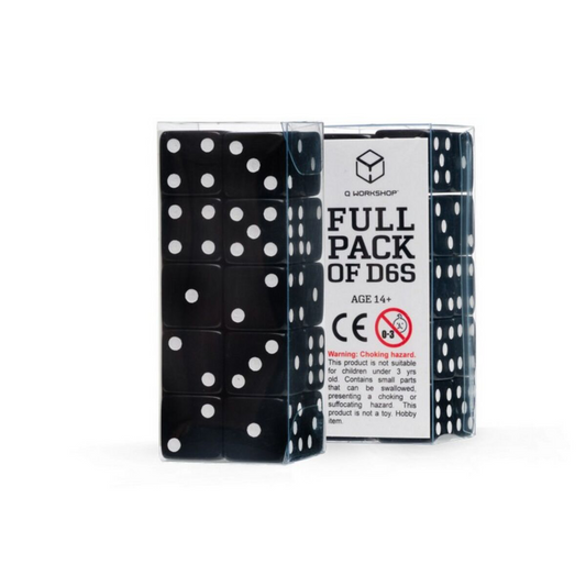 Q Workshop - Full Pack of D6s: Black&White