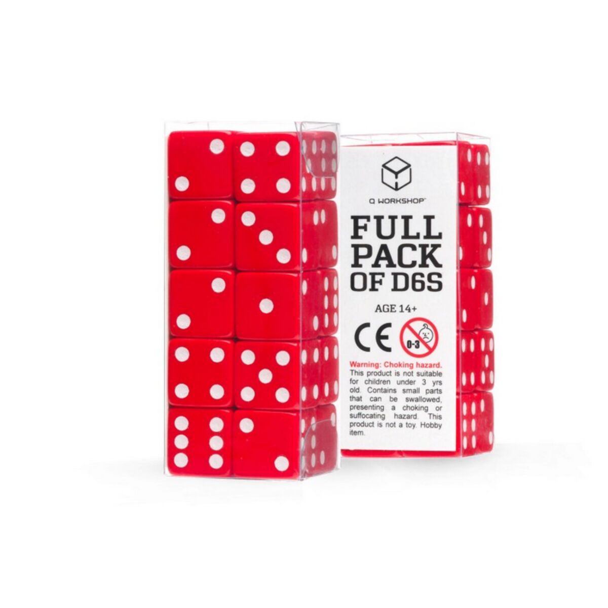 Q Workshop - Full Pack of D6s: Red&White