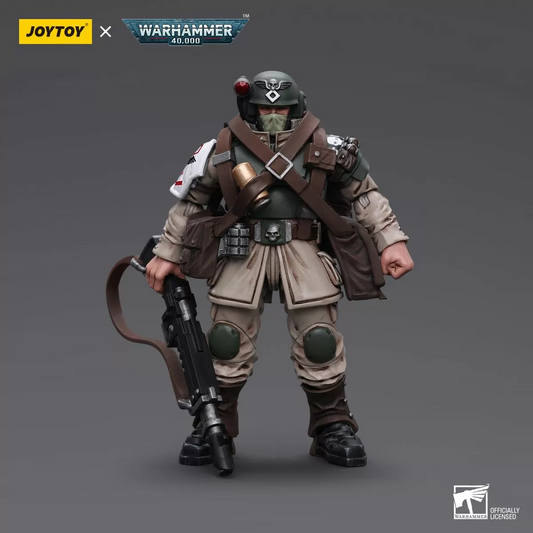 Warhammer Collectibles: 1/18 Scale Astra Militarum Cadian Command Squad Veteran with Medi-pack