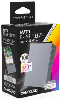 Gamegenic Matte Prime Card Sleeves Dark Gray (66mm x 91mm) (100 Sleeves Per Pack)