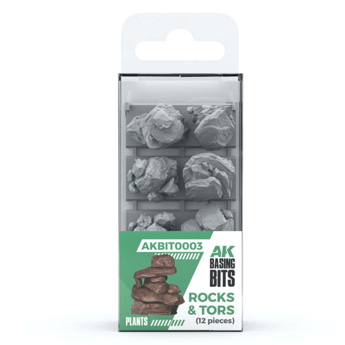 AK Interactive - Basing Bits - Rocks & Tors - 12 Pieces