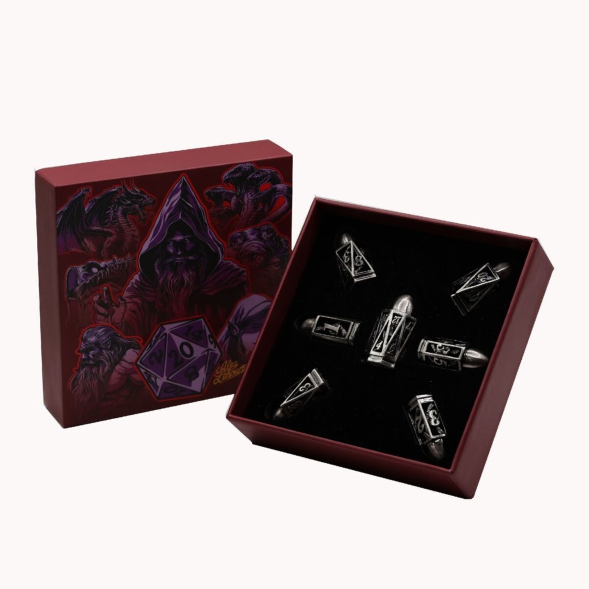 LPG Dice Bullet RPG Set Bloodied Metal