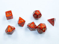 Chessex D7-Die Set Scarab Mini-Polyhedral Scarlet/gold