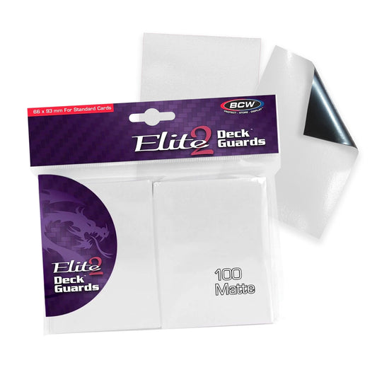 BCW Deck Protectors Standard Elite2 matte white
(66mm x 93mm) (100 Sleeves Per Pack)