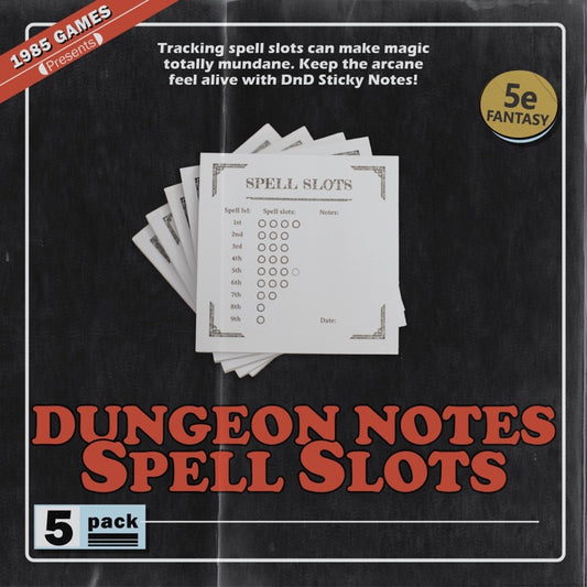 Spell Slot Tracker Sticky Notes (5 Pack)