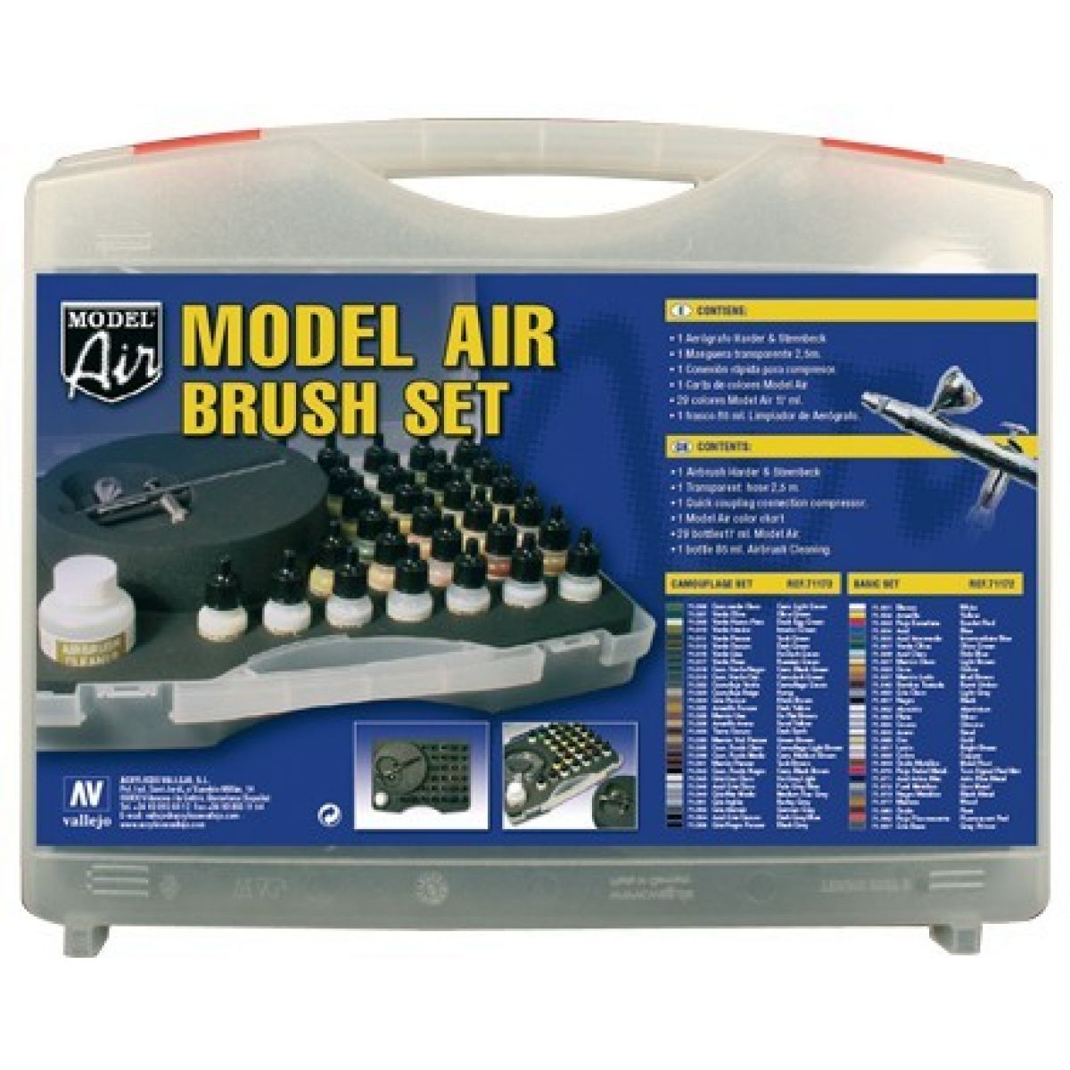 Vallejo - Model Air - 29 Basic colours set +Airbrush Plastic Case