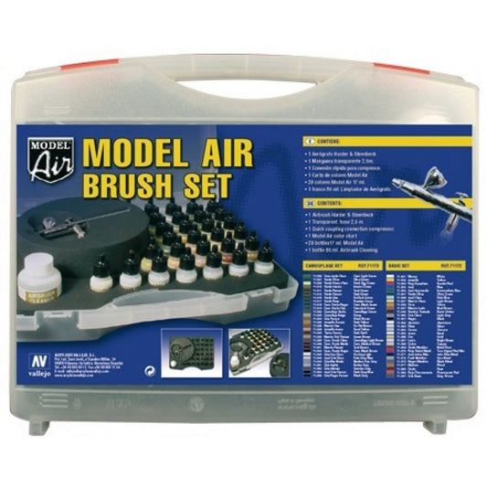 Vallejo - Model Air - 29 Basic colours set +Airbrush Plastic Case