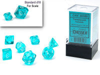 Chessex D7-Die Set Translucent Mini-Polyhedral Teal/white