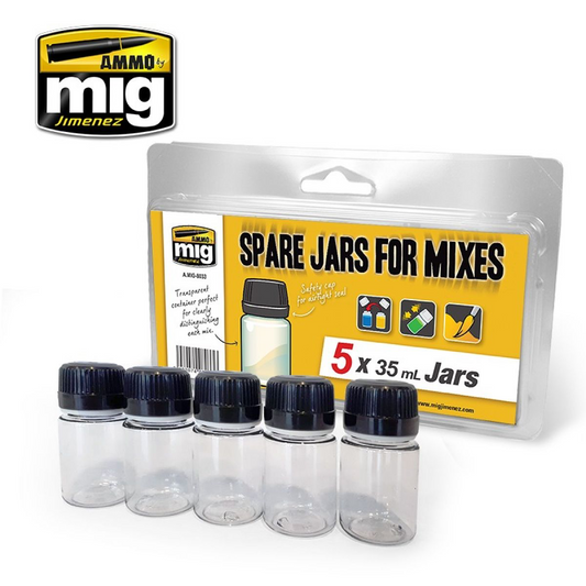 Ammo by MIG - Accessories - Spare Big Jars for Mixes (5 x 35mL jars)
