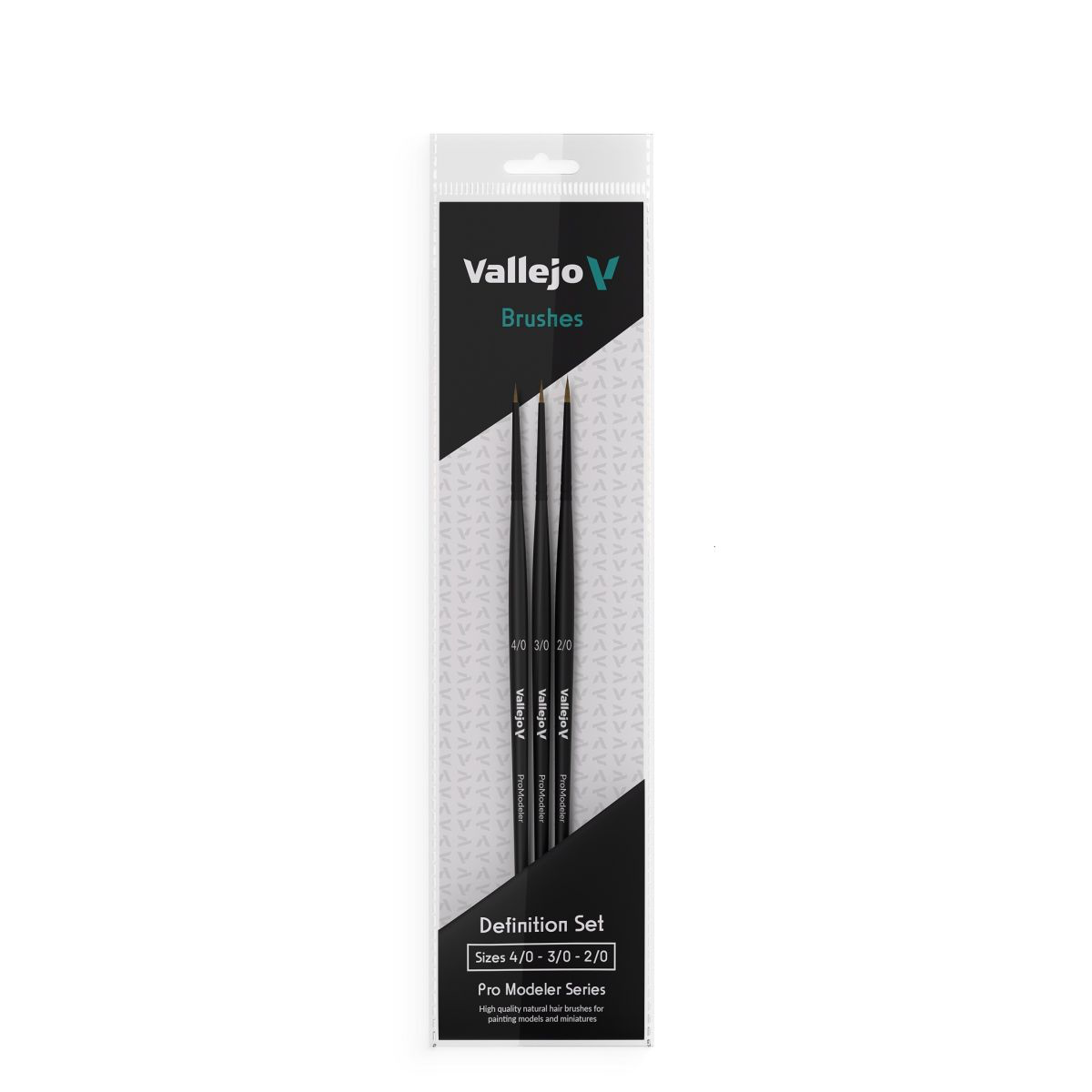 Vallejo - Brushes - Detail - Definition Set - Synthetic fibers (Sizes 4/0; 3/0 & 2/0)