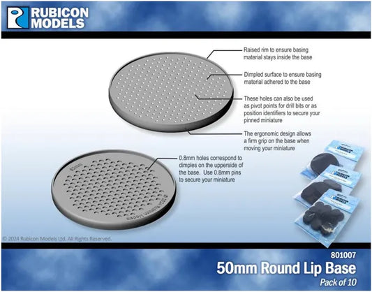 Rubicon 50mm Round Base - pack 10