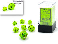 Chessex D7-Die Set Vortex Mini-Polyhedral Bright Green/black