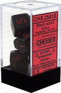 Chessex D7-Die set opaque polyhedral black/red