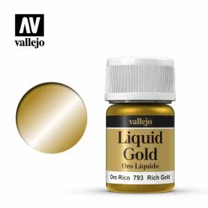 Vallejo model colour - metallic liquid rich gold (alcohol base) 35ml