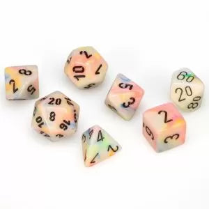 Chessex festive circus/black 7 die set