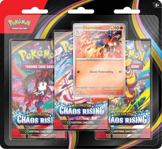 **PREORDER Pokémon TCG: Mega Evolution Chaos Rising 3-Booster Blister