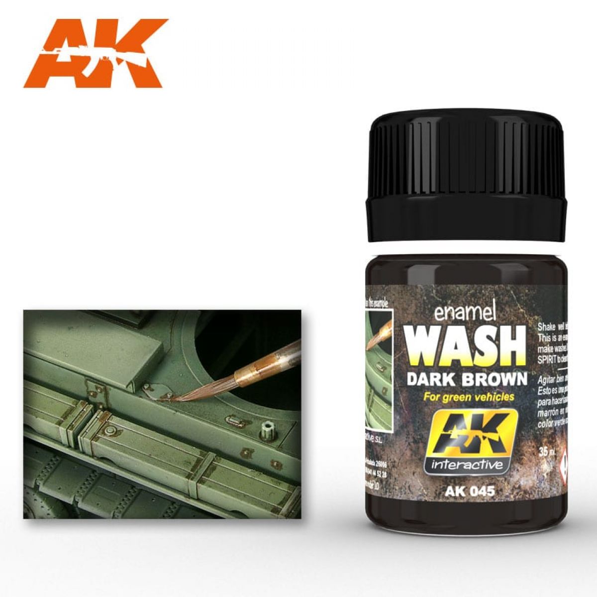 AK Interactive - Weathering Products - Dark Wash For Green Vehicles 35ml
