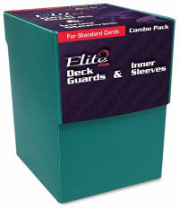 BCW Deck Case Box, Deck Protectors and Inner Sleeves Standard Elite2 Combo Pack Glossy Teal