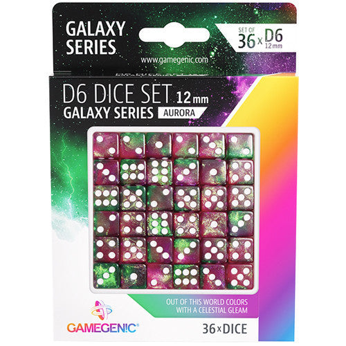 Gamegenic Galaxy Series - Aurora - D6 Dice Set 12 mm (36 pcs)