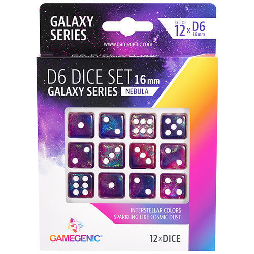 Gamegenic Galaxy Series - Nebula - D6 Dice Set 16 mm (12 pcs)